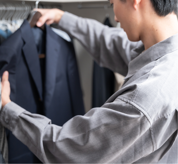 写真：来店して試着&レンタル