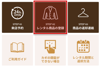 LINEメニュー:step2 レンタル商品の登録