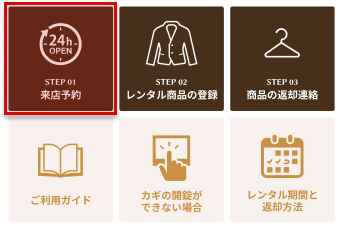 LINEメニュー:step1 来店予約